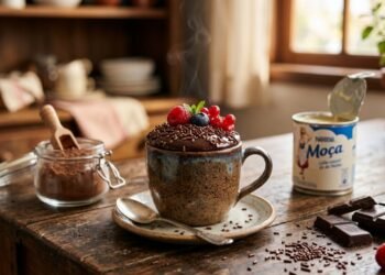 O mini brigadeirão de caneca mais fácil que você vai fazer fica pronto rápido e surpreende no sabor
