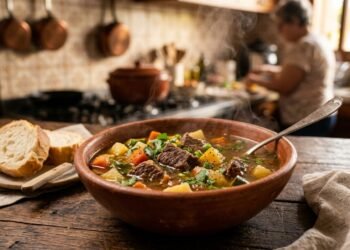 Faça sopa de carne com legumes simples e deliciosa que rende muito