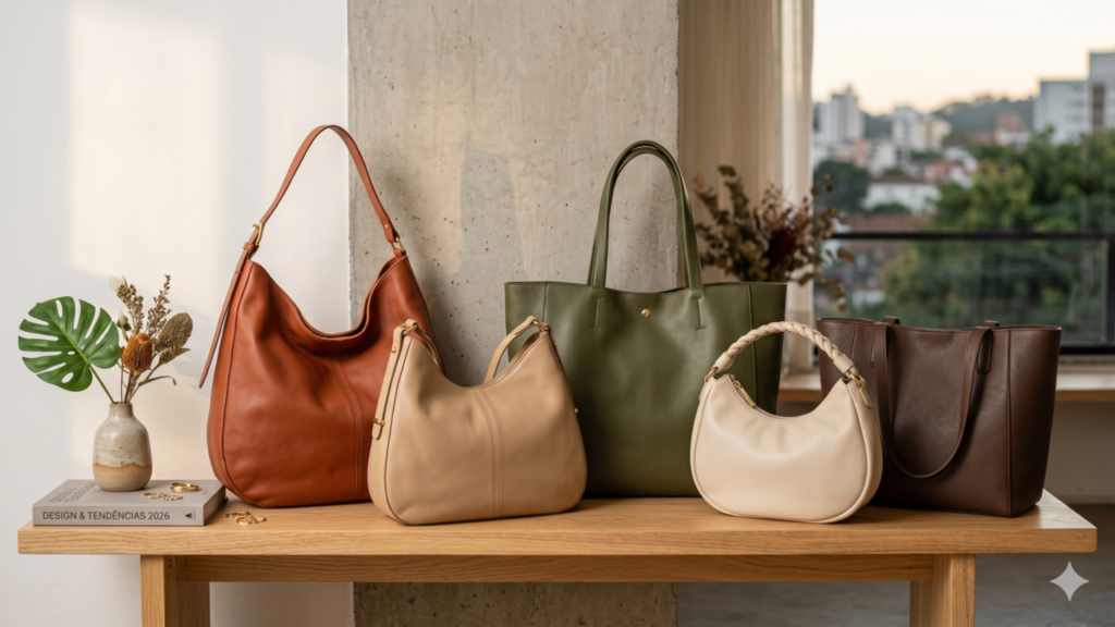 Bolsas confortáveis e estilosas dominam 2026