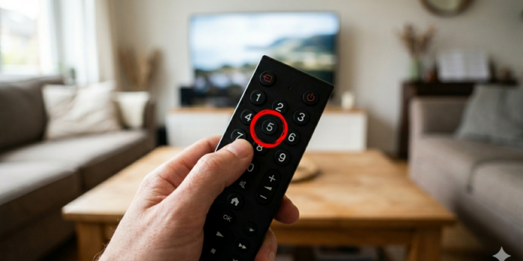 O motivo curioso do relevo no número 5 do controle