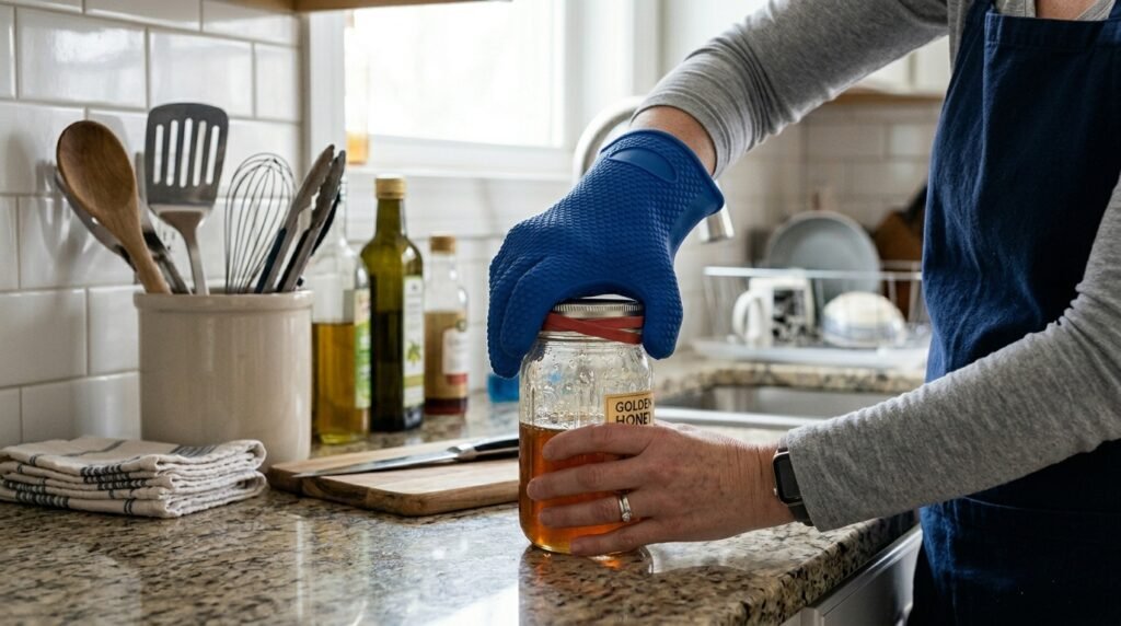 Como abrir um pote de vidro travado sem usar faca: um truque simples com água morna que pode salvar sua cozinha