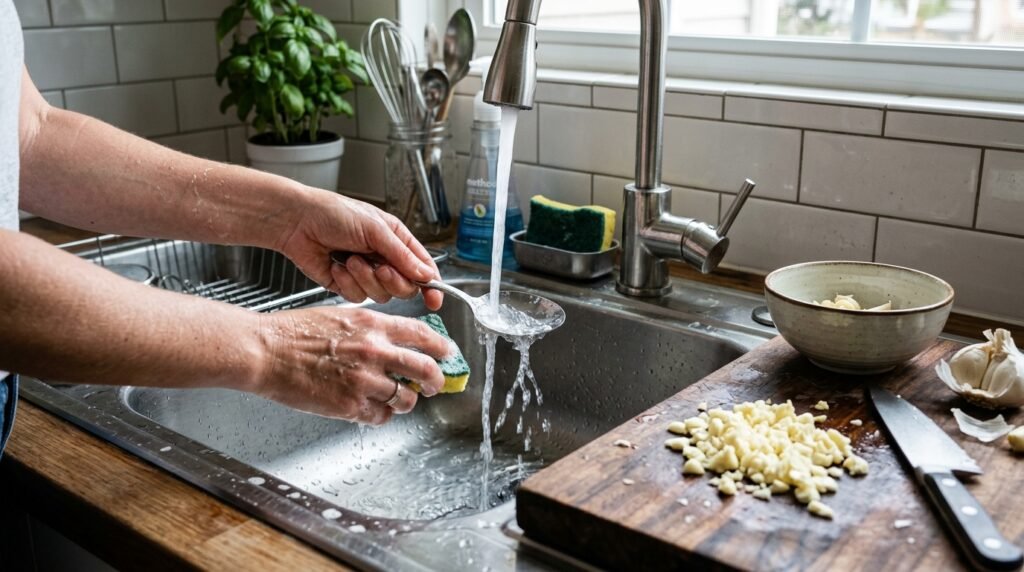 Como tirar cheiro de alho das mãos sem produto caro: o truque de cozinha que resolve em poucos segundos