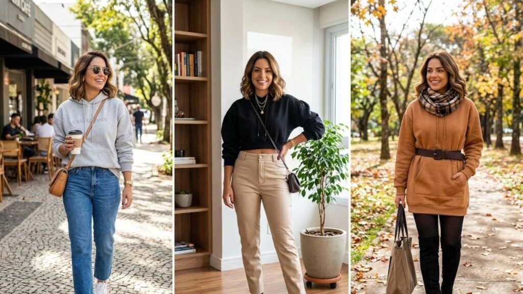 Moletom feminino no inverno