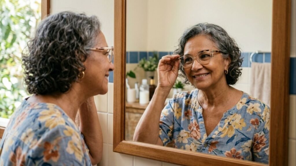 O formato exato de óculos de grau que levanta a expressão e faz mulheres acima de 60 anos parecerem 10 anos mais jovens