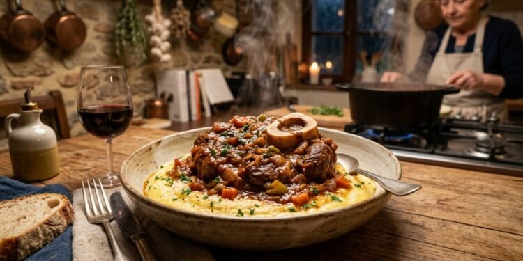 Polenta com ossobuco: a receita perfeita para combater o frio com um prato reconfortante e econômico.