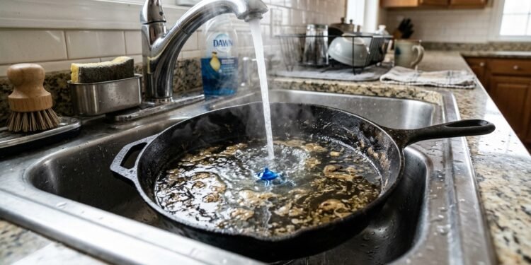 Como limpar uma panela engordurada sem esfregar por muito tempo: um truque com água quente que facilita a tarefa e sempre funciona