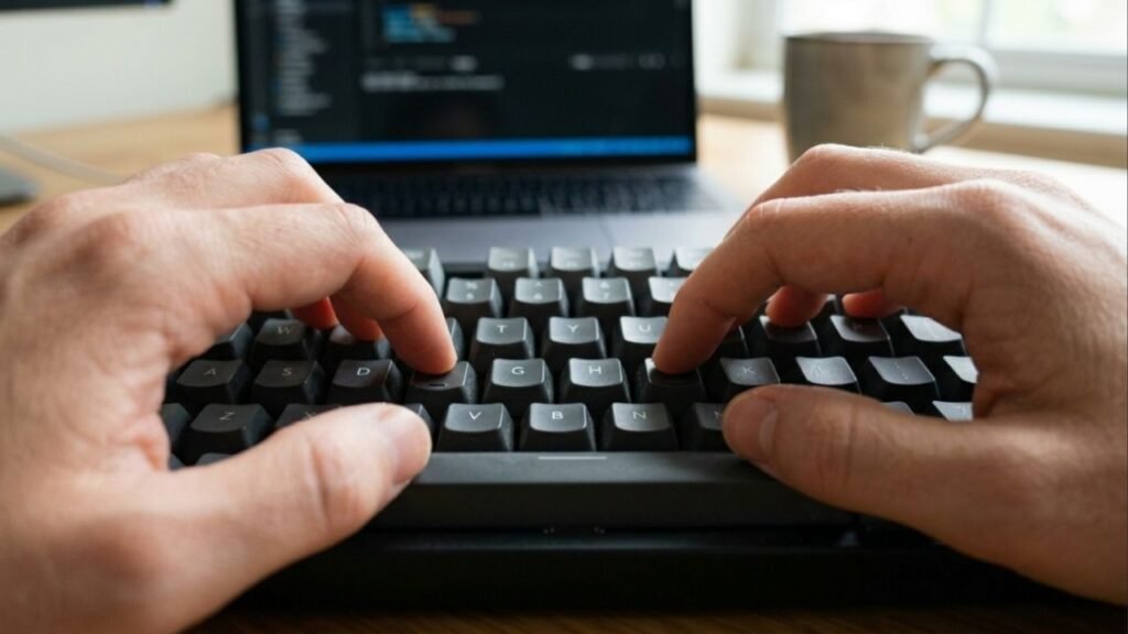 Qual a função da linha abaixo das letras F e J e do número 5 no seu teclado?