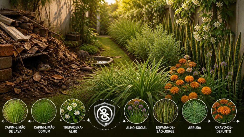 Plantas que afastam cobras do quintal ajudam mais quando o terreno está limpo e sem abrigo