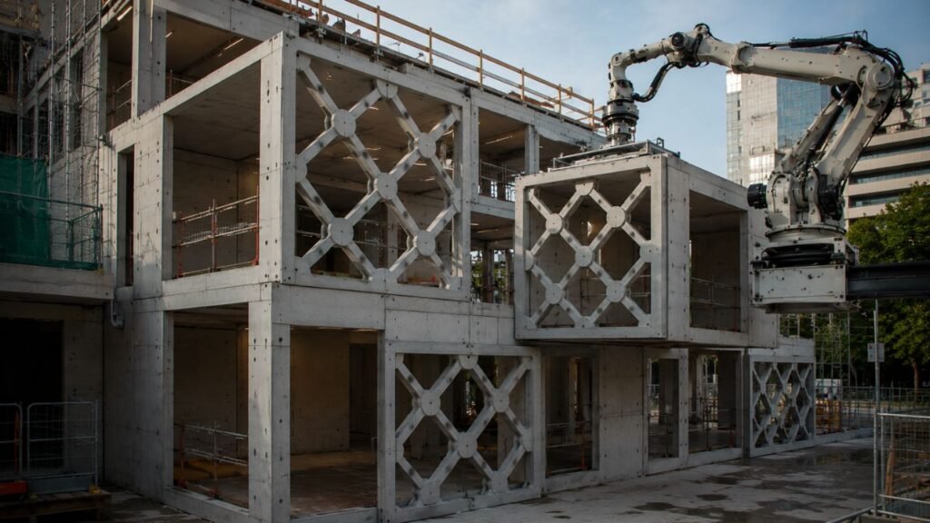 Cientistas do MIT desenvolvem sistema de construção usando robôs e blocos semelhantes a LEGO que reduz as emissões em até 82% e acelera a construção