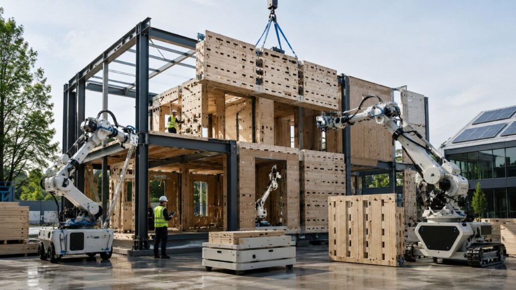 Cientistas do MIT desenvolvem sistema de construção usando robôs e blocos semelhantes a LEGO que reduz as emissões em até 82% e acelera a construção
