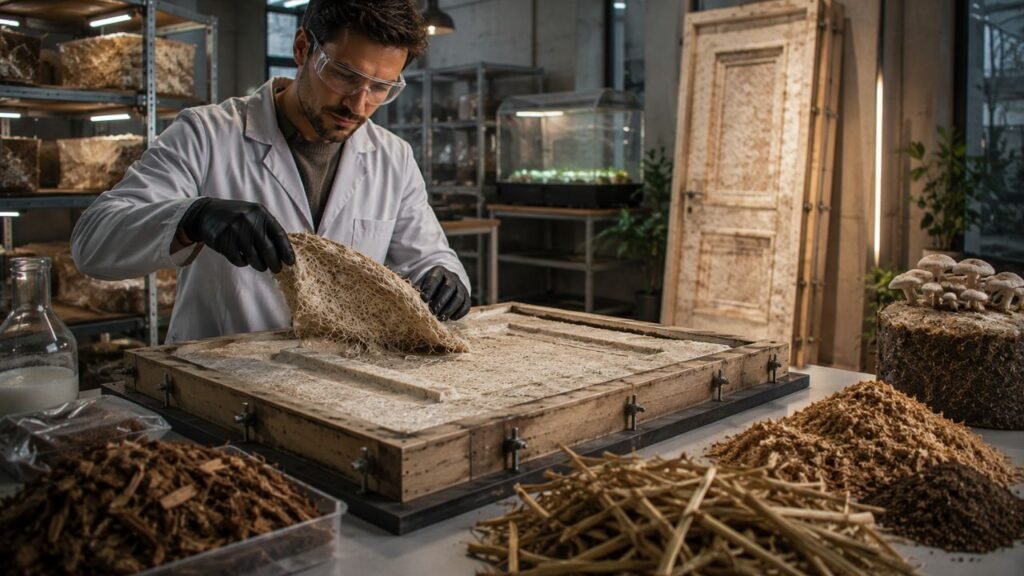 Startup dinamarquesa cria a primeira porta do mundo produzida em massa a partir de cogumelos