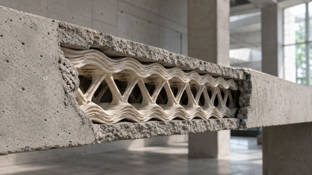 Pesquisadores da Universidade de Sharjah desenvolvem reforços plásticos 3D que atingem 80% da resistência do aço no concreto