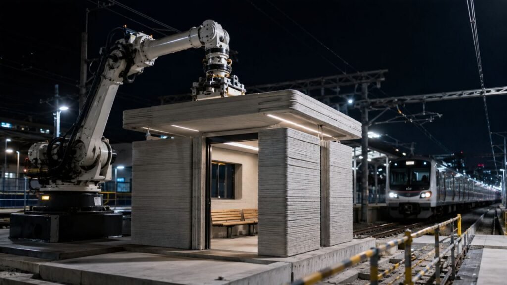 O Japão construiu uma estação de trem em uma única noite usando impressão 3D, reduzindo os custos em até 50%