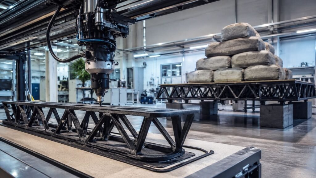Engenheiros do MIT projetam treliças de piso impressas em 3D a partir de plástico reciclado em apenas 13 minutos por peça, suportando mais de 1.800 quilos