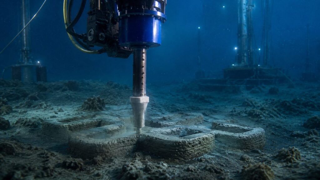 Cornell cria impressão 3D subaquática com sedimentos marinhos para construir no oceano sem dragagem