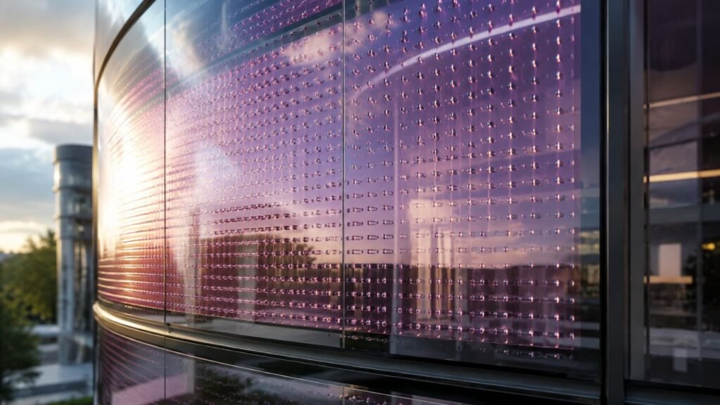 Pesquisadores desenvolvem painel solar 3D flexível, transparente e com cores ajustáveis para integração em janelas e fachadas