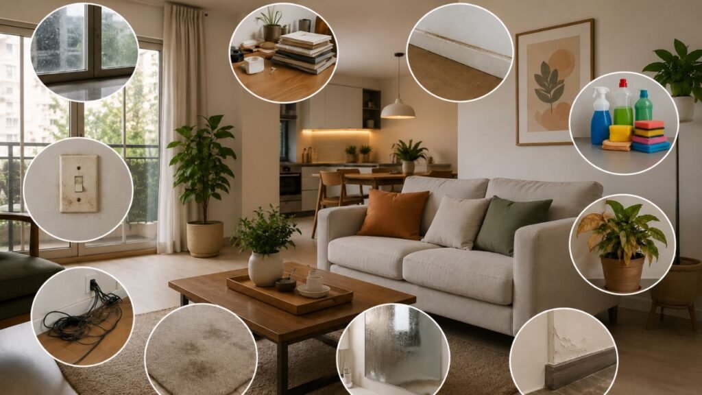 10 erros que fazem sua casa parecer velha e suja mesmo depois da limpeza