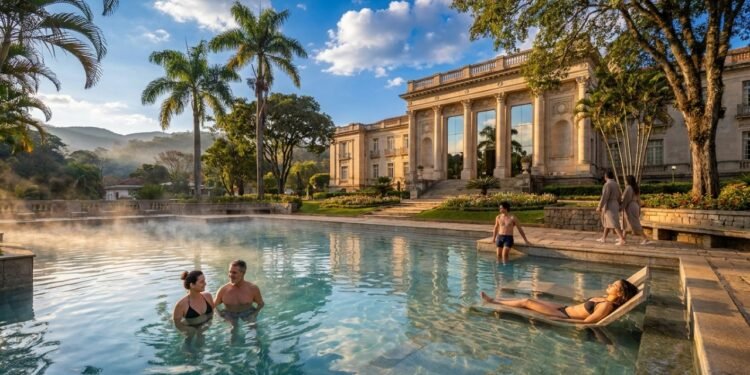 A cidade do interior de Minas que guarda 95% do nióbio do mundo, abriga um castelo neoclássico de 1944 e ainda banha visitantes em águas vulcânicas