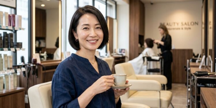 Aos 48 anos, Takako Matsu tem um cabelo curto que a faz parecer incrivelmente jovem! Corte chanel abaixo das orelhas e permanente francês para valorizar o formato do rosto e fazê-lo parecer menor