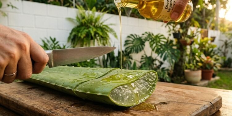 Mistura de Aloe vera com óleos vegetais elimina o frizz de forma mais potente que o uso comum