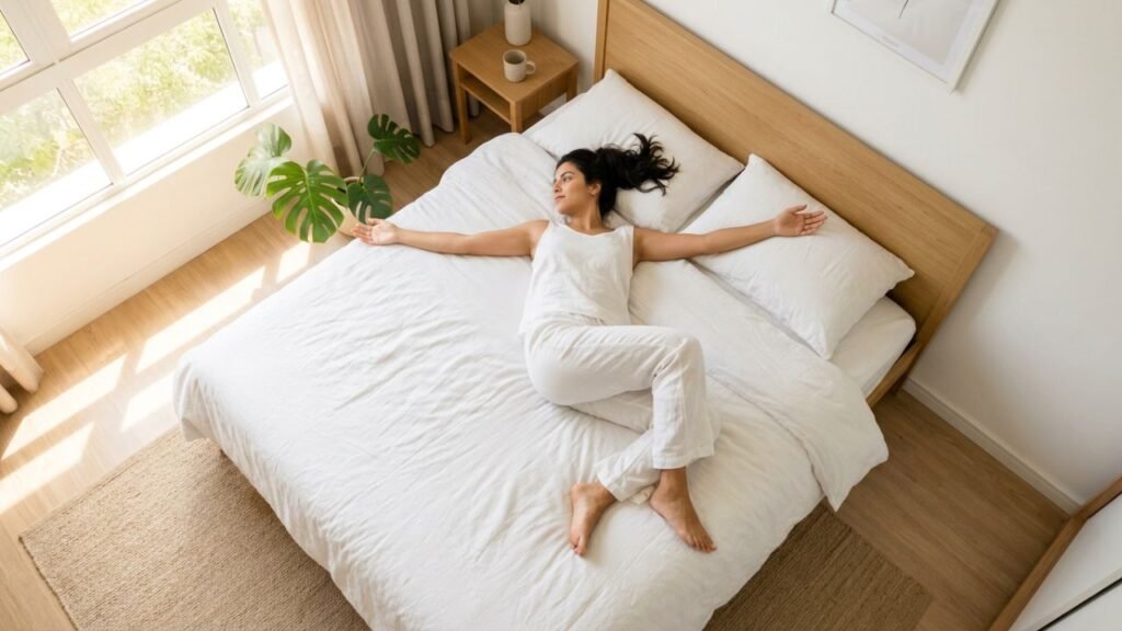 alongamento na cama