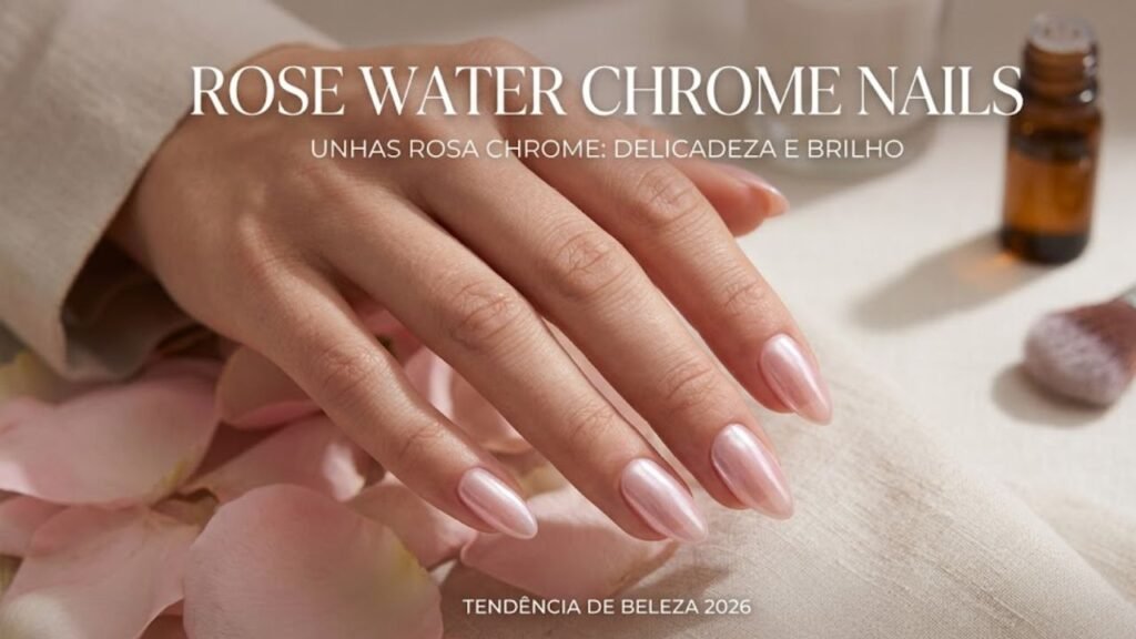 Rose Water Chrome Nails
