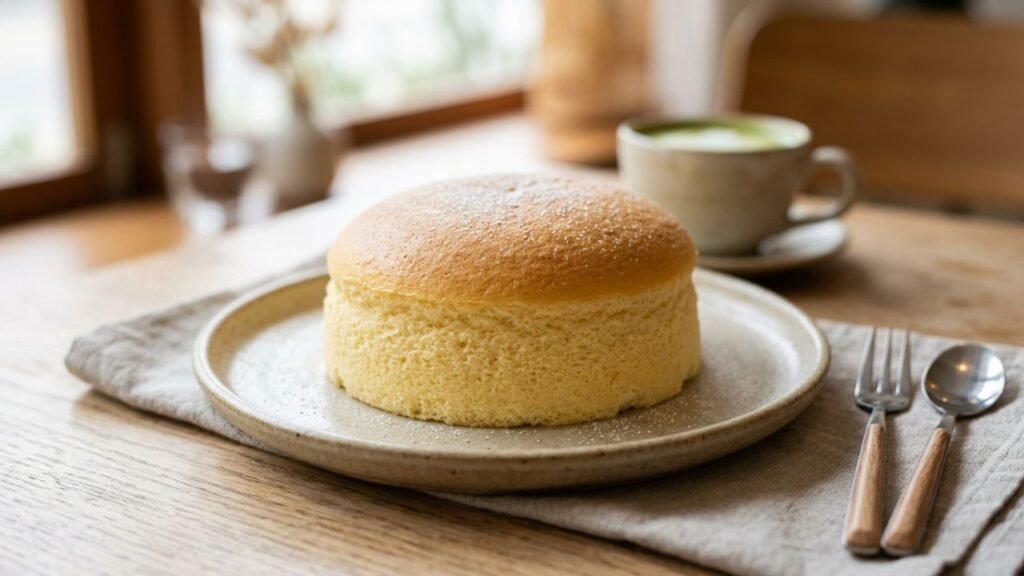 cheesecake japonês cozido