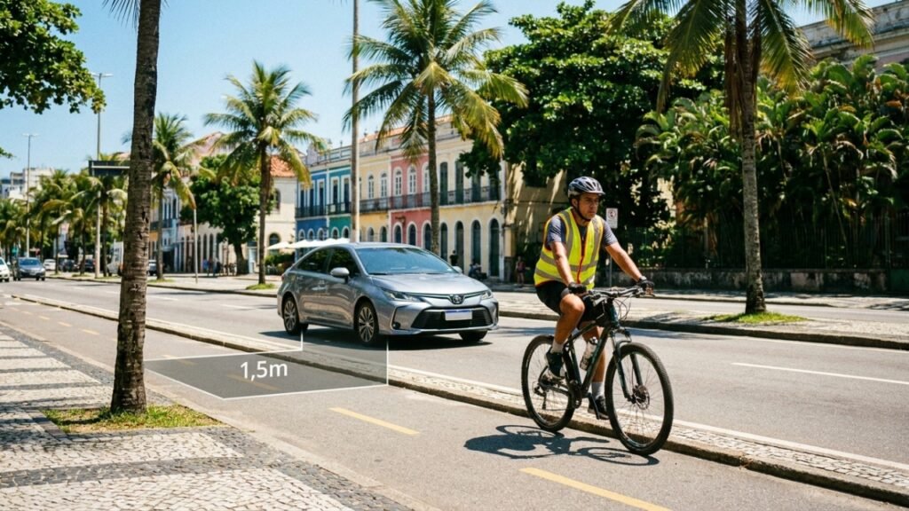 Nova regra aumenta multa para motoristas que não mantiverem distância mínima de 1,5 metro e pode chegar a R$ 293