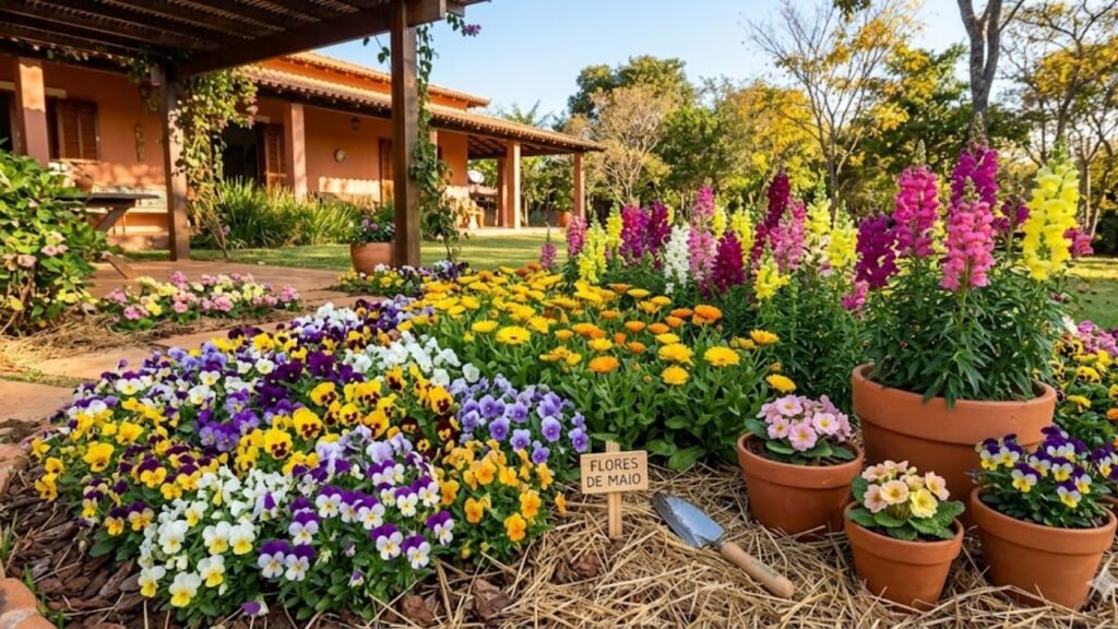 flores para plantar em maio