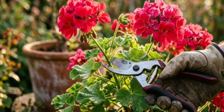 O segredo do ponto exato para podar o gerânio e fazer a planta explodir em flores