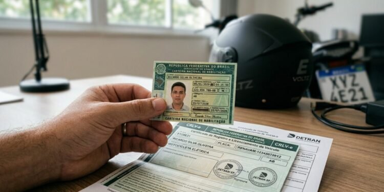 Nova regra de trânsito para 2026 exige carteira de motorista e licenciamento anual para mota elétrica
