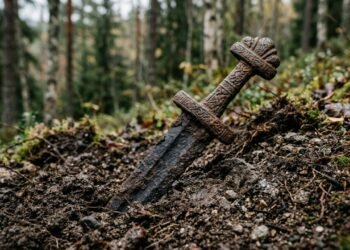 Descoberta sem precedentes: menino de 6 anos encontra espada viking de 1300 anos
