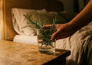 Por que é recomendável colocar um copo de alecrim no quarto e para que serve
