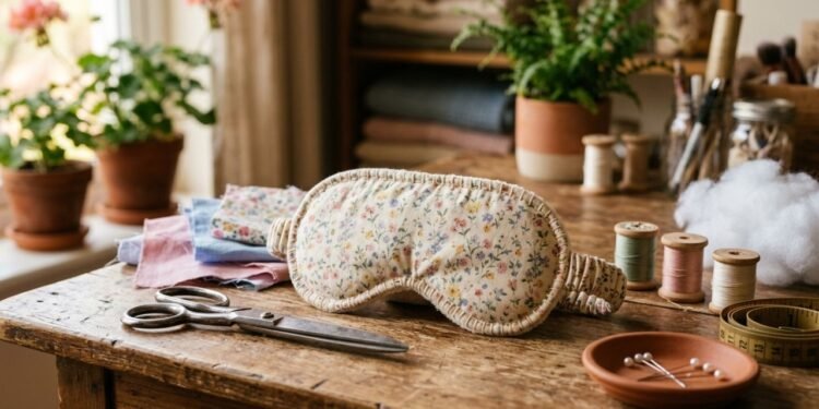 Usando linha e tecido, aprenda a fazer um máscara de dormir