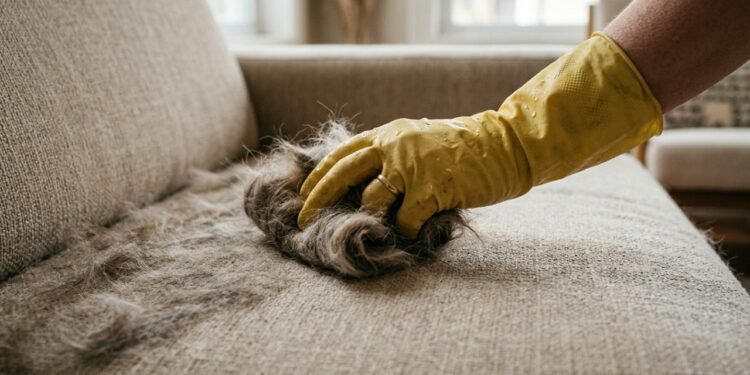 O truque caseiro mais eficaz para remover pelos de pets do sofá e evitar acúmulo de sujeira nos estofados