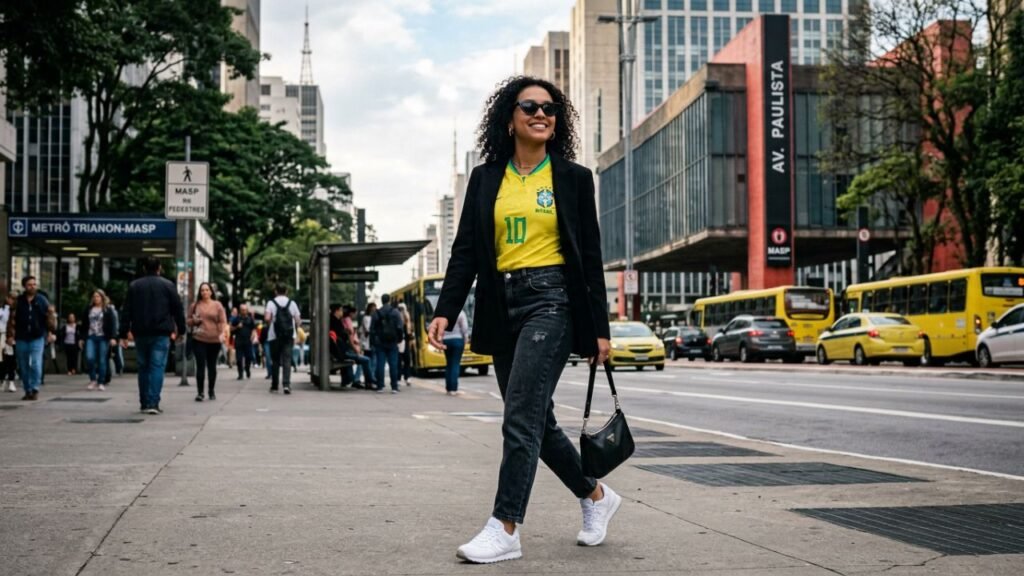 looks com camisa de futebol