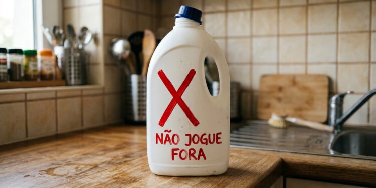 Não jogue fora a embalagem de detergente: transforme em uma cesta linda