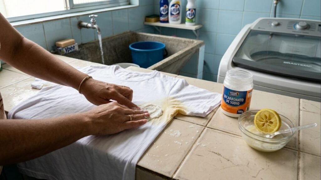 A técnica natural que virou tendência por desencardir roupas brancas amareladas pelo desodorante sem o cheiro forte do cloro