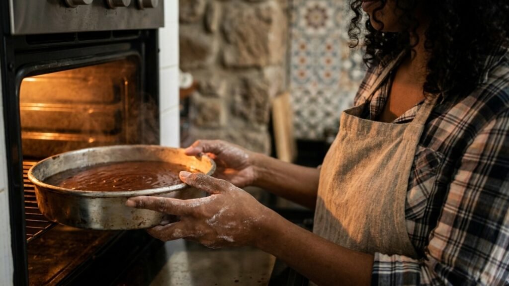 Receita de bolo de chocolate feito à mão garante massa fofinha e rápida