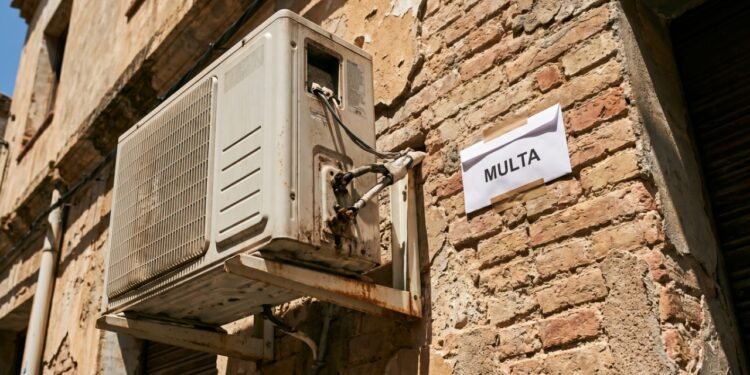 Instalação de ar-condicionado em fachada exige autorização para evitar multa