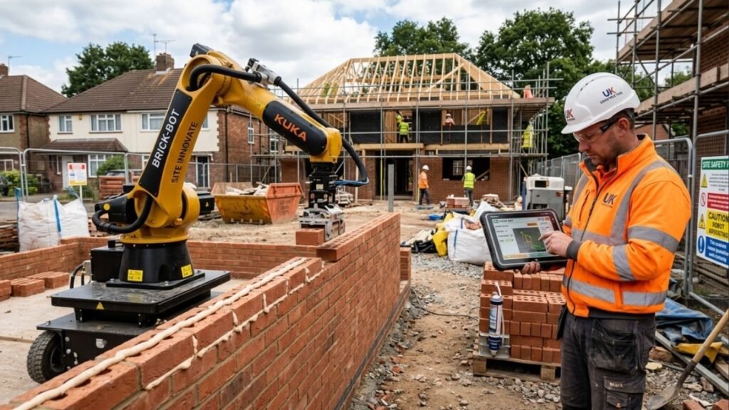 Fim dos pedreiros humanos: máquina inteligente substitui equipe de 5 pedreiros, usa espuma adesiva no lugar de argamassa e pode ajudar a construir 1,5 milhão de casas