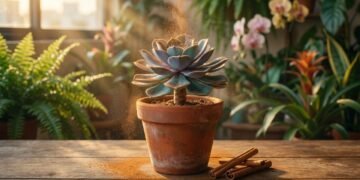 Canela em pó atua como fungicida natural e protege raízes de suculentas