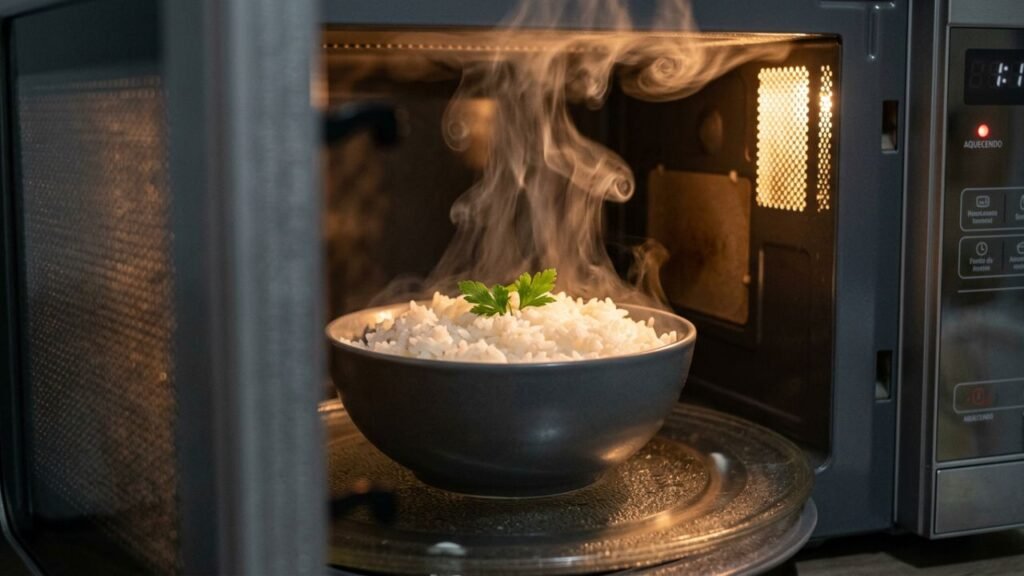 reaquecer arroz no micro-ondas