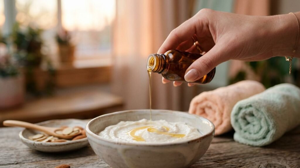 receita caseira com óleo de amêndoa