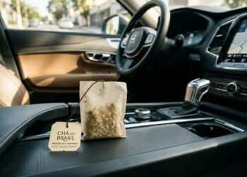 sachê de chá no carro