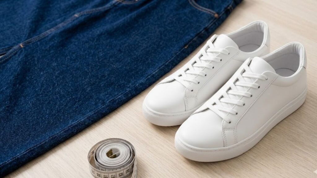 saia jeans com tênis
