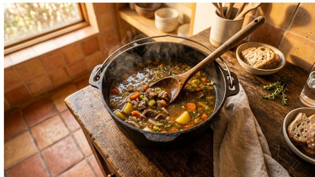 sopa de carne com legumes simples
