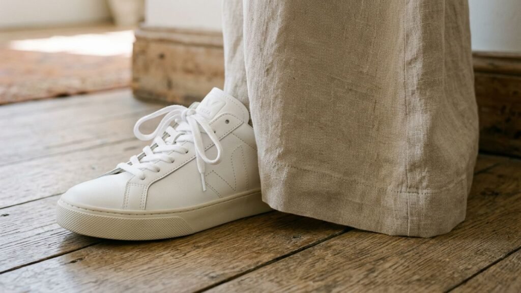 tênis branco com vestido