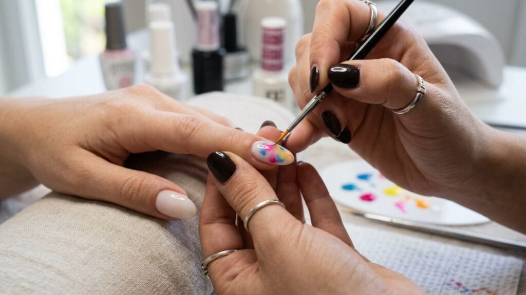 unhas aquarela para o verão