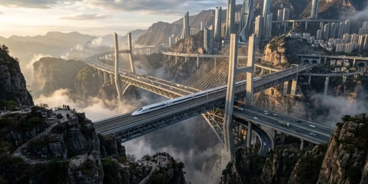 As maravilhas da China mostram pontes no mar, trens sobre montanhas e arquitetura futurista gigante